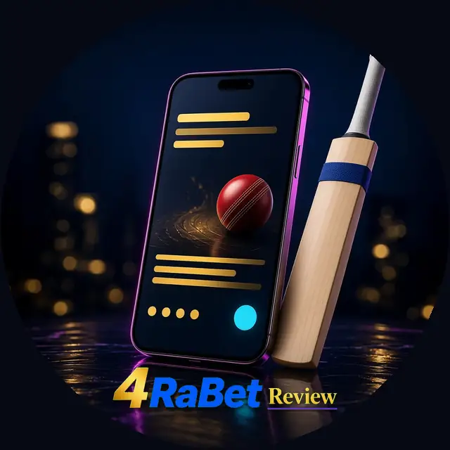4RaBet India app reviews: a phone open beside a cricket bat